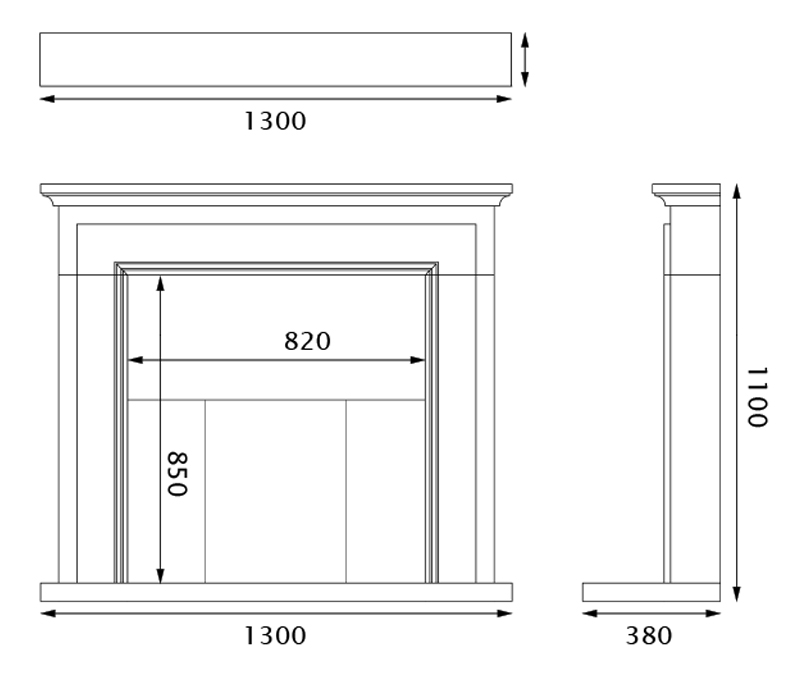 Pureglow Thurlestone Fireplace Sizes