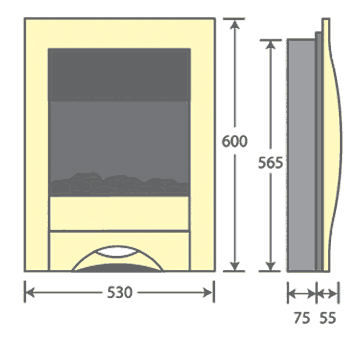 Courts Zara Electric Fire Sizes