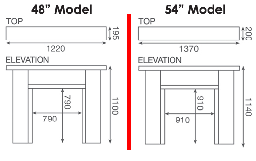 Pureglow Stanford Fireplace Suite Sizes