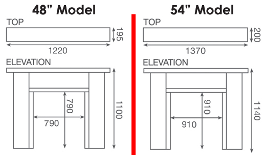 Pureglow Stanford Fireplace Suite with Gas Fire Sizes