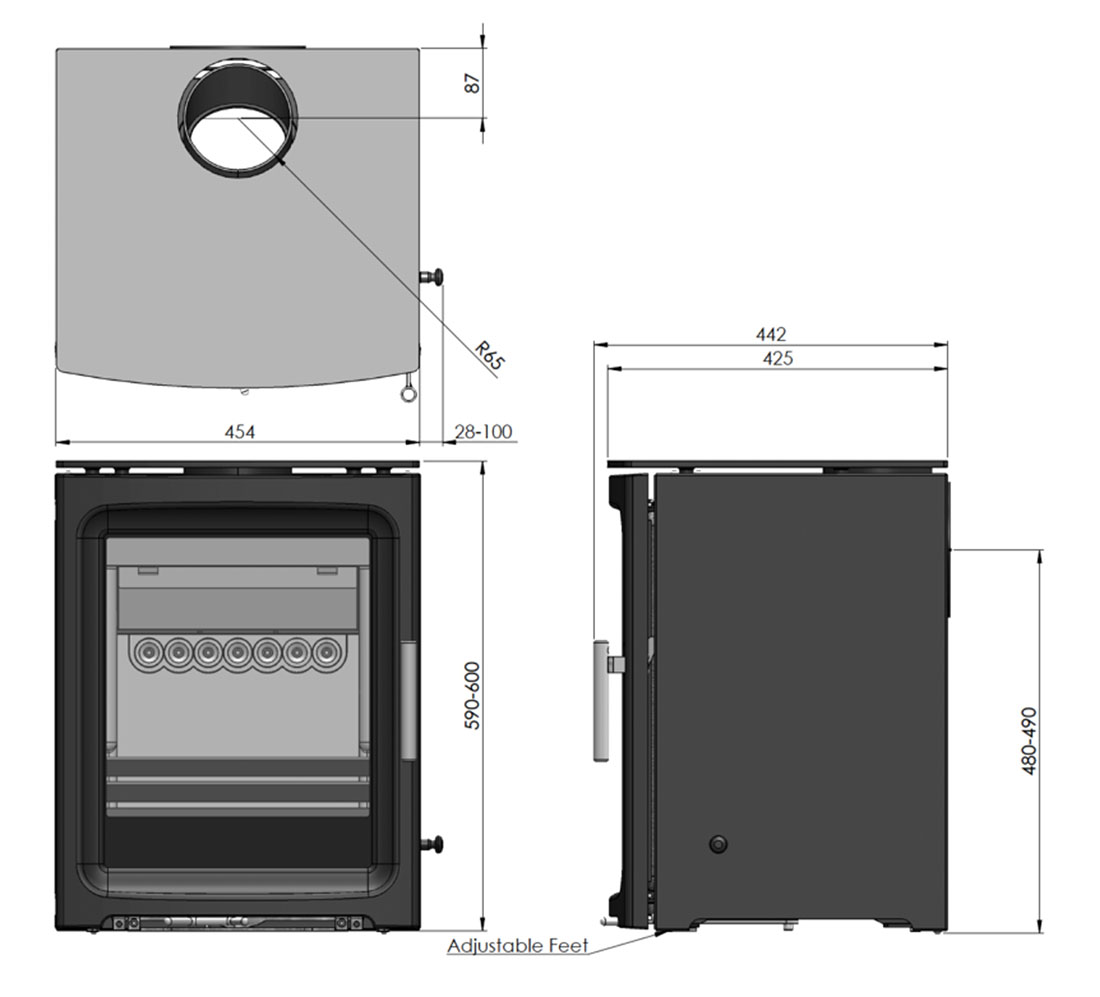Purevision BPV5 Stove Dimensions