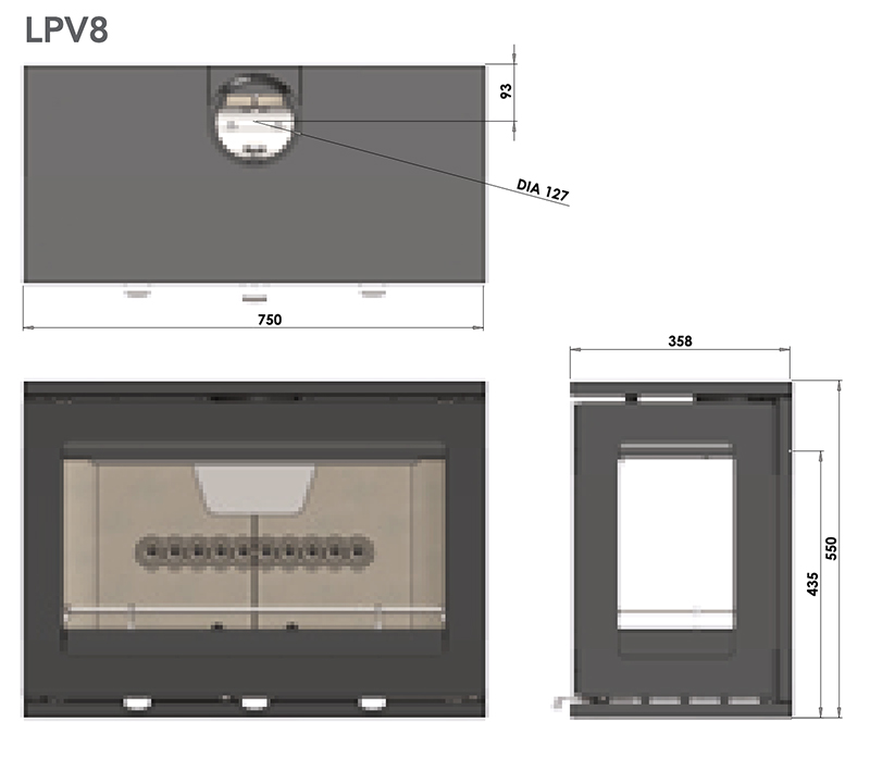 Purevision LPV8 No Plinth Sizes