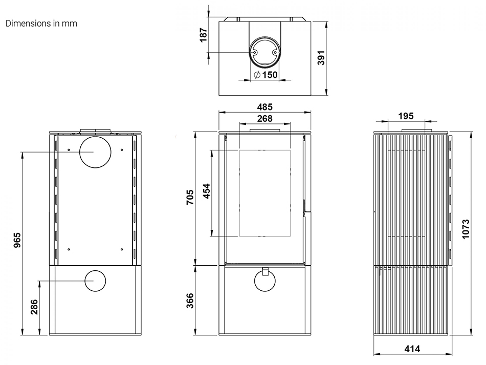 Haarlem 3S Wood Stove Sizes - Qudos Stoves