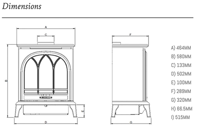 Ravel 400T Electric Stove Sizes