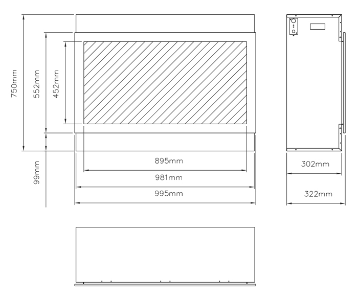 Rayburn 100 Extra Tall Stratus Fire Sizes