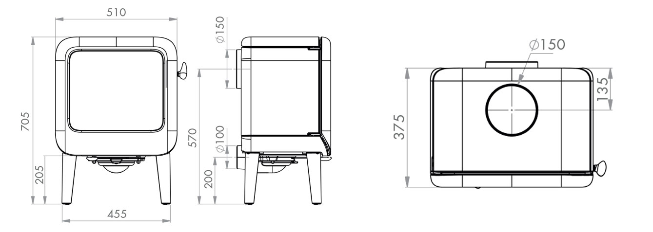 Dovre Rock 350 Stove Sizes