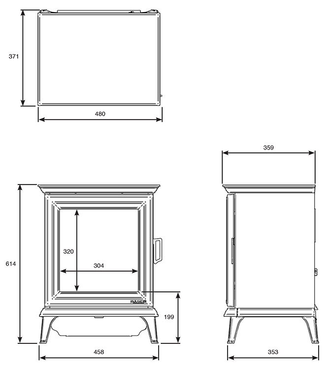 Gazco Sheraton 5 Electric Stove Sizes