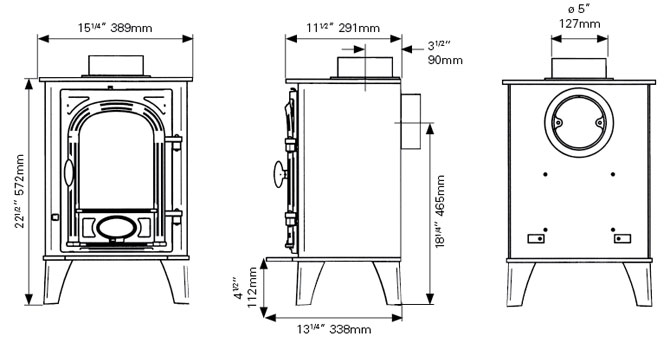 Stovax Stockton 4 Eco Stove Sizes