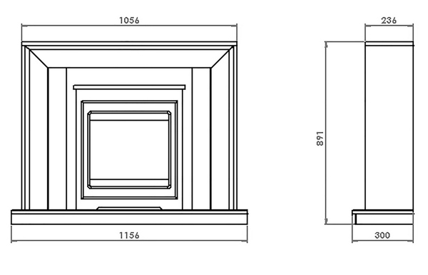 Suncrest Mayford Fireplace Sizes