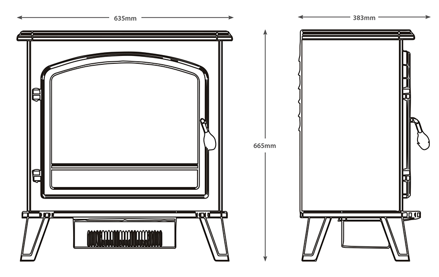 Trowpoint Grande Electric Stove Sizes