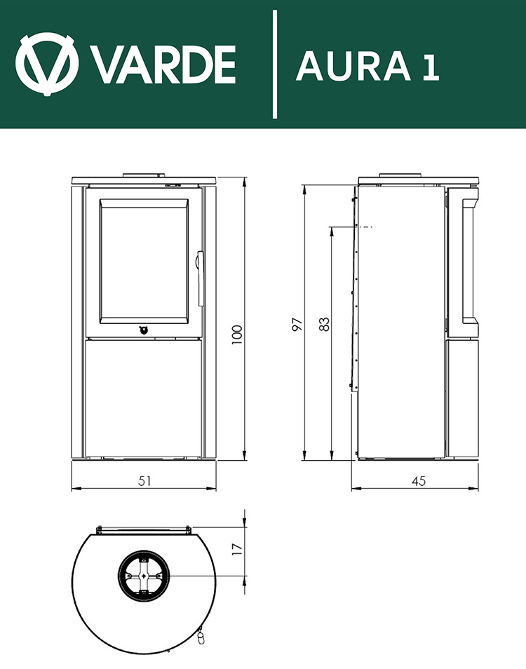 Varde Ovne Aura 1 Woodburning Stove Sizes