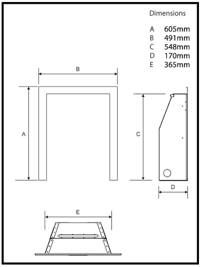 Flavel Calypso Plus High Efficiency Gas Fire Sizes