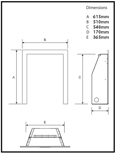 Flavel Caress Plus High Efficiency Gas Fire Sizes