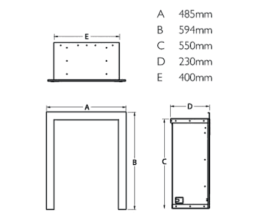 Verine Orbis High Efficiency Gas Fire Dimensions