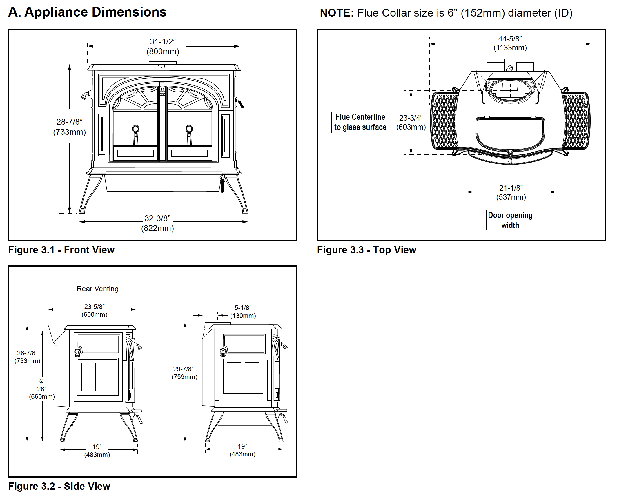 Vermont Castings Defiant Wood Burning Stove Sizes
