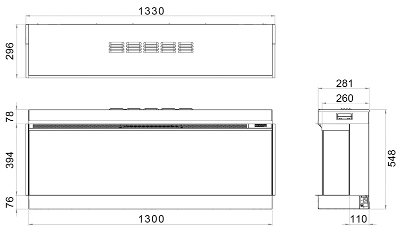 Vision VS130 Fire Sizes