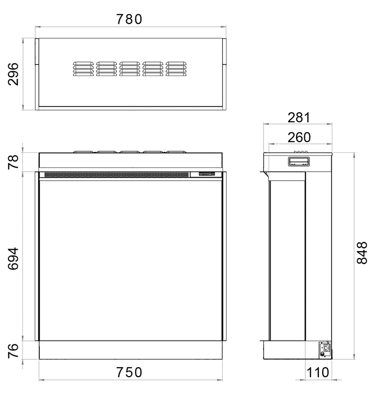 Vision E-Line Solus VS75 Sizes