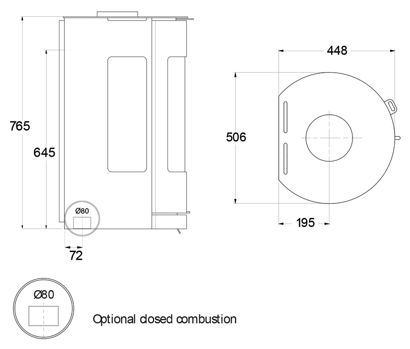 Wall Hung Westfire Uniq 37 Stove Dimensions