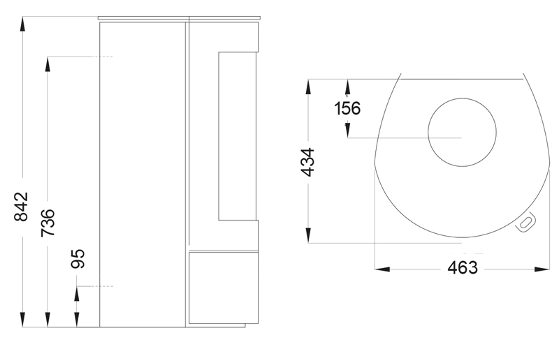 Uniq 26 Compact Dimensions | Westfire Stoves