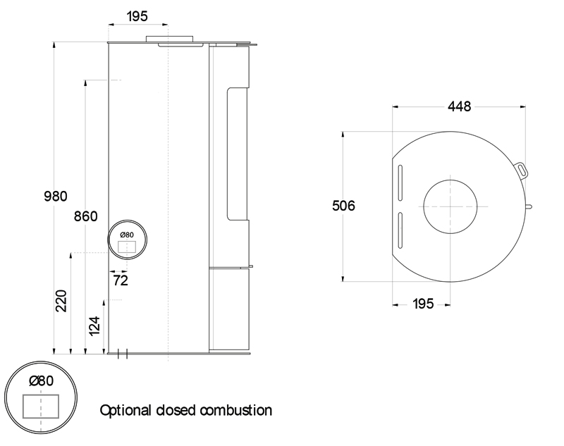 Westfire Uniq 36 Stove SIzes