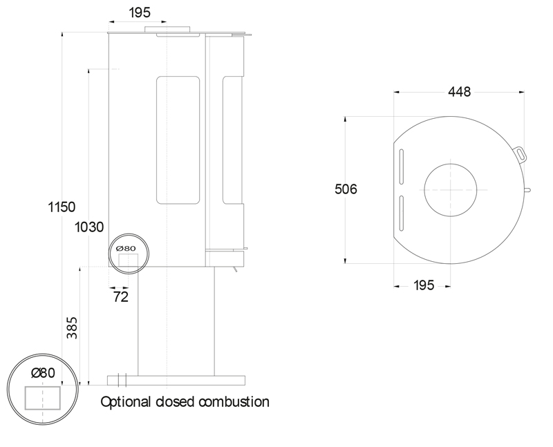 Westfire Uniq 37 Pedestal Stove Sizes
