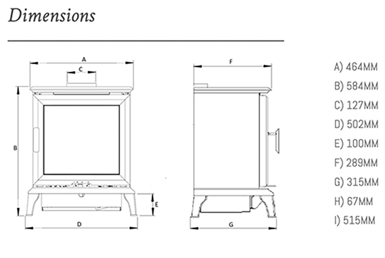 Ravel 400C Electric Stove Sizes