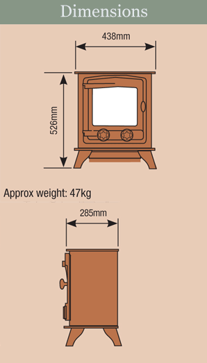 Yeoman Exmoor Electric Stove Sizes