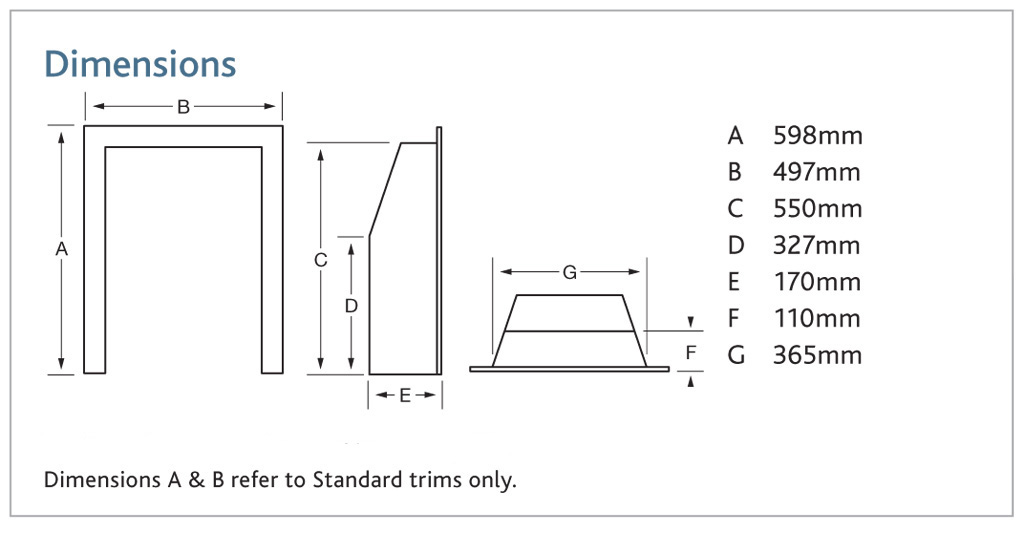 Kinder Kalahari Gas Fire Sizes