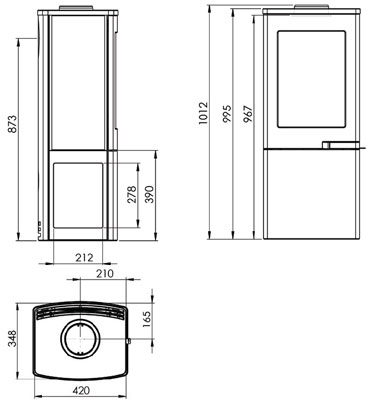 Nordpeis Uno 2 Woodburning Stove Sizes