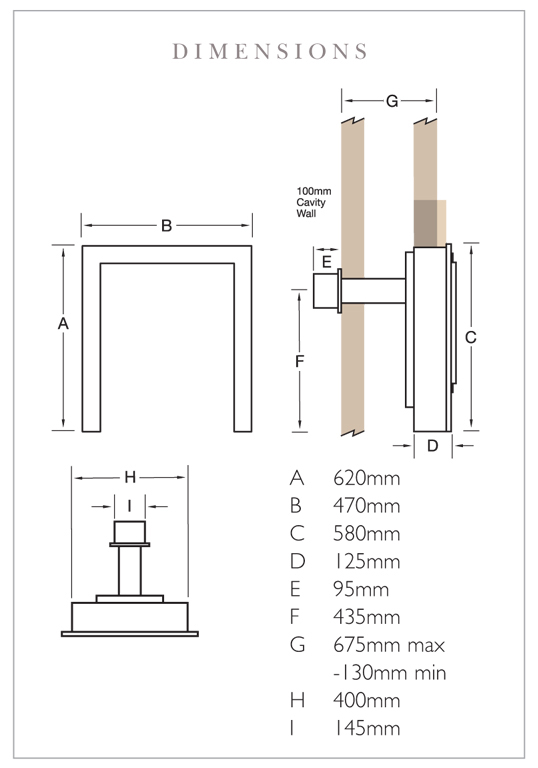 Vwerine Elypse Gas Fire Dimensions